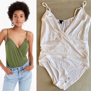 J. Crew Drapey Wrap-front cami bodysuit NWOT
